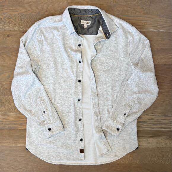 Fundamental Coast Andy Knit Shirt Soft Stretch White Gray Mens Size Large - Picture 9 of 10